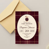 Chic Luxury Teddy Bear Baby Shower 招待状