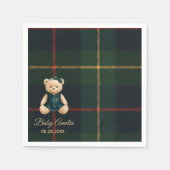 Chic Luxury Teddy Bear Baby Shower Invitation スタンダードカクテルナプキン (正面)