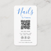 Chic Manicurist Stylish Nail Technician QR Code 名刺 (裏面)