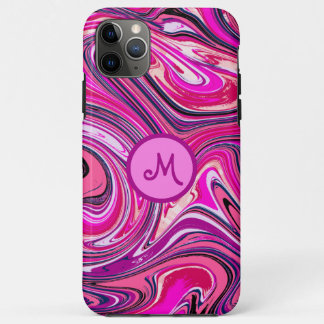 Chic Marble Swirl Monogram iPhone 11 Pro Maxケース