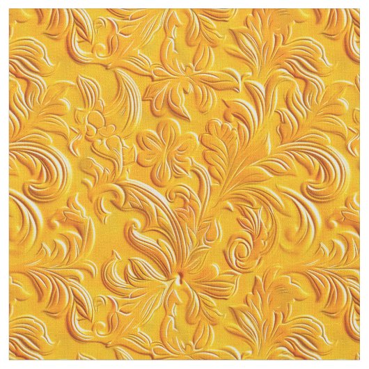Chic marigold tooled leather ファブリック (クローズアップ)