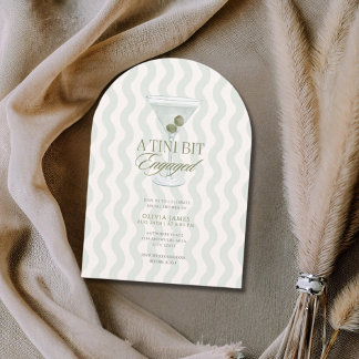 Chic martini tini bit engaged bridal shower 招待状