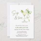 Chic Martini Tini One Gender Neutral Sip And See  招待状 (正面)