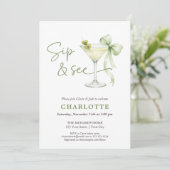 Chic Martini Tini One Gender Neutral Sip And See  招待状 (スタンド正面)