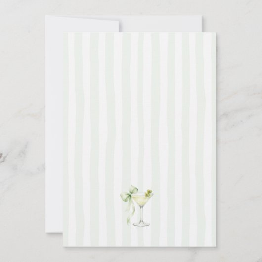 Chic Martini Tini One Gender Neutral Sip And See  招待状 (裏面)