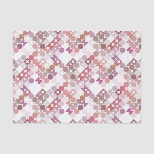 Chic Mauve Taupe Dusty Rose Circles Art Pattern 薄葉紙 (正面)