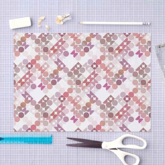 Chic Mauve Taupe Dusty Rose Circles Art Pattern 薄葉紙 (クラフト)