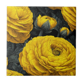 Chic Mediterranean RanunculusTiles For Home Decor タイル