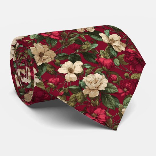 Chic Mens Accessories Gardenias Flower ネクタイ (ロール)