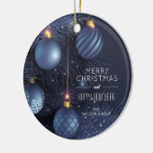 Chic Merry Christmas Blue Tree Ornaments セラミックオーナメント (左)