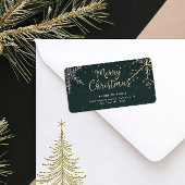 Chic Merry Christmas Return Address Label ラベル