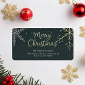 Chic Merry Christmas Return Address Label ラベル