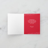 Chic Merry Christmas Script on Red Folded Photo シーズンカード (内部)