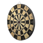 Chic Metallic Gold Stars Moons Black ダーツボード (正面右)