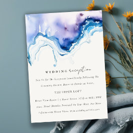 Chic Minimal Coastal Sea Beach Wedding Reception エンクロージャーカード