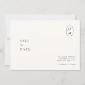  Chic Minimal Modern Photo Monogram Wedding  セーブザデート (正面)