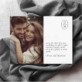  Chic Minimal Modern Photo Monogram Wedding  ポストカード