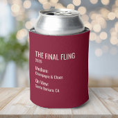 Chic Minimal Museum Label Bachelorette Party Favor 缶クーラー