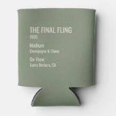 Chic Minimal Museum Label Bachelorette Party Favor 缶クーラー (正面)