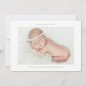 Chic Minimal Photo Collage Baby Announcement Card 招待状 (裏面)