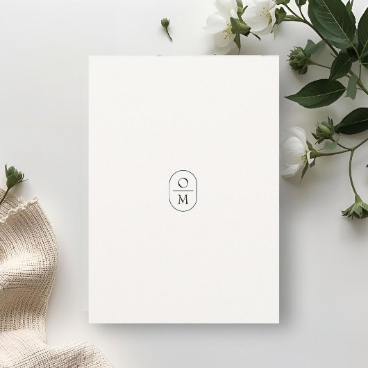 Chic Minimal Typography Monogram Wedding  招待状