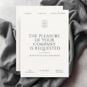 Chic Minimal Typography Monogram Wedding  招待状