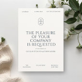 Chic Minimal Typography Monogram Wedding  招待状