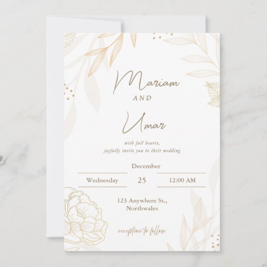 Chic Minimal Wedding Invitation – Editable Templat 招待状 (正面)