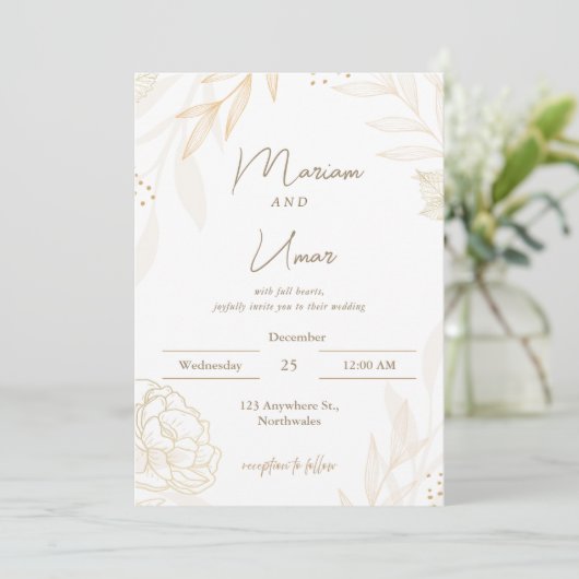 Chic Minimal Wedding Invitation – Editable Templat 招待状 (スタンド正面)