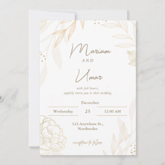 Chic Minimal Wedding Invitation – Editable Templat 招待状