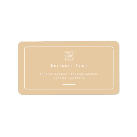 Chic Minimalist Business Logo Beige ラベル (正面)