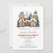 Chic minimalist Christmas scene festive dinner  招待状 (正面)