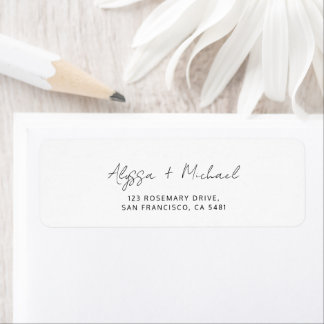 Chic Minimalist Handwriting Script Wedding Address ラベル