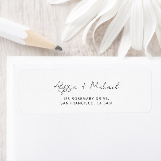 Chic Minimalist Handwriting Script Wedding Address ラベル (インサイチュ)
