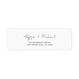 Chic Minimalist Handwriting Script Wedding Address ラベル