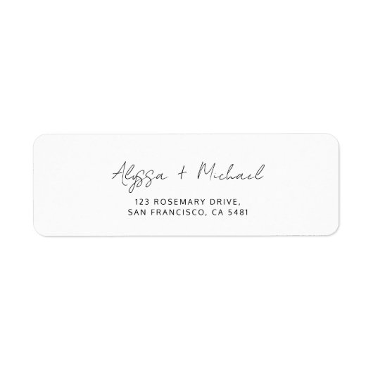 Chic Minimalist Handwriting Script Wedding Address ラベル (正面)