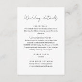 Chic Minimalist Handwriting Script Wedding Details エンクロージャーカード (正面)