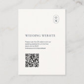 Chic Minimalist Monogram QR Wedding Website エンクロージャーカード (正面)