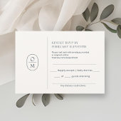 Chic Minimalist Monogram Wedding RSVP