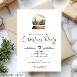 Chic Minimalist Sage Neutral Ivory Christmas Party 招待状