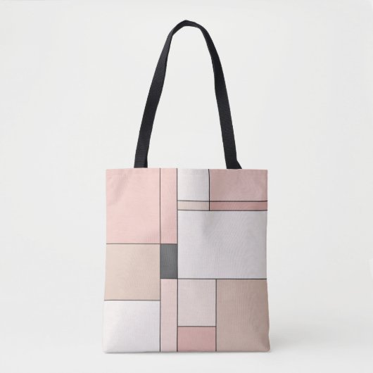 Chic Minimalist Sakura Rectangles Tote Bag トートバッグ (正面)