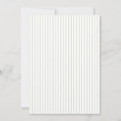 Chic Minimalist Stripe Green Wedding Invitation  招待状 (裏面)