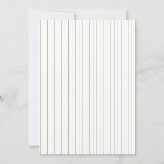 Chic Minimalist Stripe Green Wedding Invitation  招待状 (裏面)