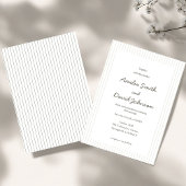 Chic Minimalist Stripe Green Wedding Invitation  招待状