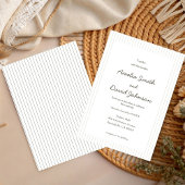 Chic Minimalist Stripe Green Wedding Invitation  招待状