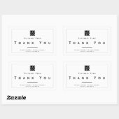 Chic Minimalist Thank You Business Logo White 長方形シール (シート)