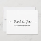 Chic Minimalist Thank You Heart Thank You  ノートカード (正面)