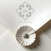 Chic Minimalist Wedding Design Botanical Monogram ラバースタンプ