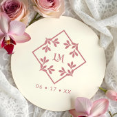 Chic Minimalist Wedding Design Botanical Monogram ラバースタンプ