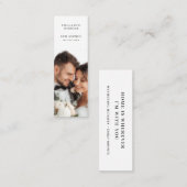 Chic Minimalist Wedding Favor Mini Bookmark Card スキニー名刺 (正面/裏面)